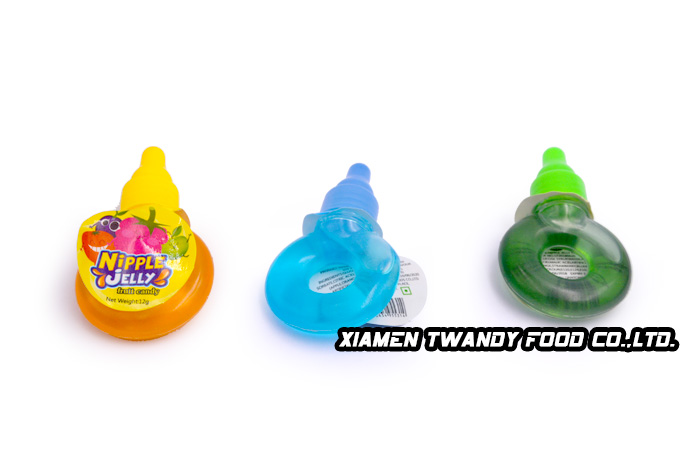 halal nipple ring shape sweet sour liquid spray candy
