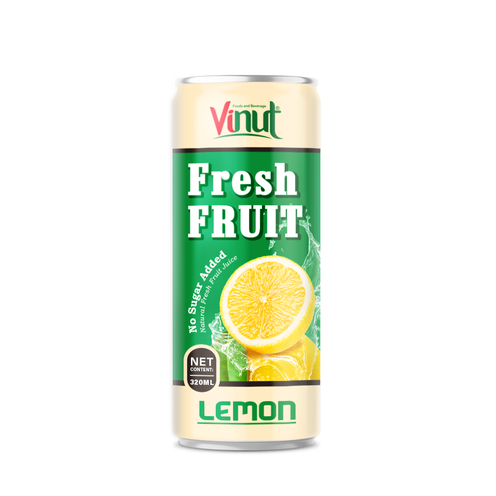 320ml VINUT Fresh Lemon Juice No Sugar Added Made In Vietnam Products High Quality Good For Health
