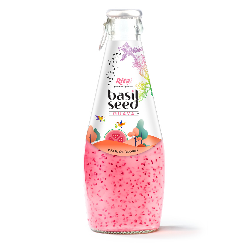 Best tropical fruit juice mixed Basil seed 290ml GlassBottle from