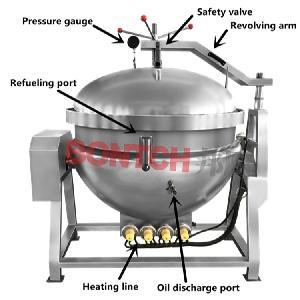 industrial processing  quail  egg cooking pot pressure cookers jacketed kettle