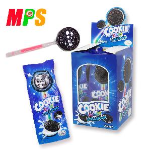 Fruit flavored oreo cookie light lollipop hard candy