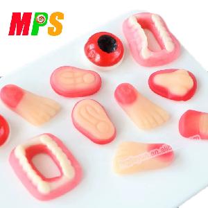 Custom made halloween candy human organ eyebal feet finger shapes soft gummy jelly