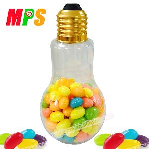 Light Bulb Shaped Candy Jar Packing Filled with Jelly Beans Candy