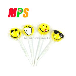 Yellow Big Smile Funny Emoticon Decorative Candy Lollipop