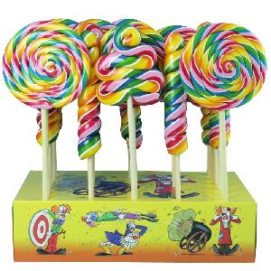 Colorful windmill lollipop rainbow fruity flavor swirl sweet lollipop