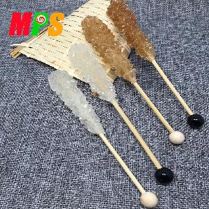 10g 12g oem Handmade Colorful Rock Candy Hard Crystal Lollipop Sticks For Tea / Coffee
