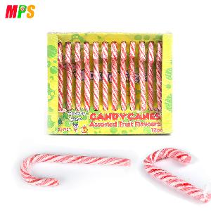 8g 12pc Assorted Fruit Flavours Candy Canes