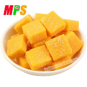 Halal Juicy  Mango   Flavor  Soft Jelly Gummy Cube Candy for Sale