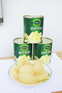Canned fruit canned pear halves in syrup