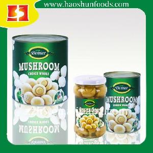 Canned Whole Mushrooms in Brine