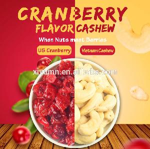 Organic cranberry flavored /coated cashews nuts / kernels manufactures