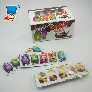 5pcs Mixed Shaped Cute Cartoon Mini Eggs Chocolate With Biscuit Confectionery