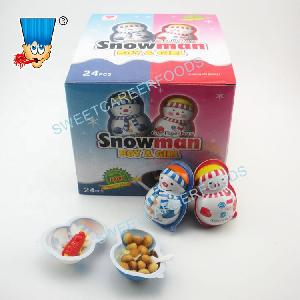 Snowman Shape Surprise Egg Chocolate Mixed Biscuit With Toy