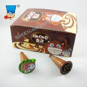 Ice Cream Shape Chocolate Cup With Biscuit Confectionery