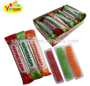Fruity round gummy candy with colorful funny package