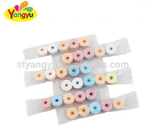 cute roll candy with colorful candy and mix different fruit flavor