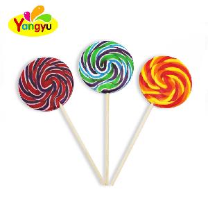 High Quality Halal Customise Rainbow Candy  Swirl  Lollipop