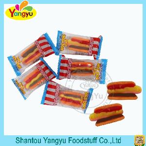 Halal fruity candy mini hot dog shape gummy soft jelly candy