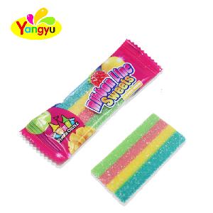 Rainbow Sugar Costed Sour Assorted Fruit Flavor Straw Candy