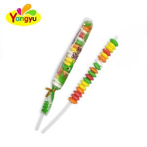 Cheap Halal Fruits Flavors Long Stick Roll Candy Lollipop