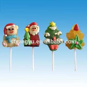 Santa Claus Shape Gummy Candy Christmas Lollipop