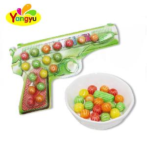 gun card with colorful bubble gum