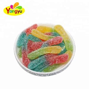 Wholesale Yummy Sugar Coated Earthworm Gummy Soft Candy In Bulk