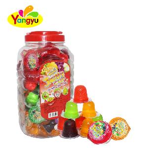 Wholesale mix fruit shaped jelly cup in jar