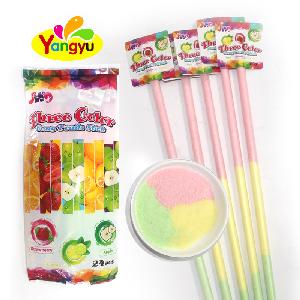 Wholesale JWD 3 Color In 1 Long Tube Sour Powder Candy Straw