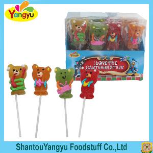 Christmas Cartoon Bear Shape Gummy Lollipop Candy Jelly POP