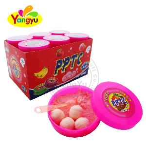 Fruity Ball Shape Chew Bubble Gum With Sour Powder