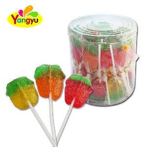Sweet  Strawberry  Flavor Lollipop With Attractive Funny  Strawberry  Shape
