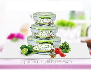 Clear glass bowl /glass salad bowl / glass food storage Pyrex glass mixing bowl set with PP lid