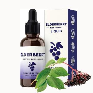 Organic elderberry extract supplement 30ml vegan sambucus elderberry syrup