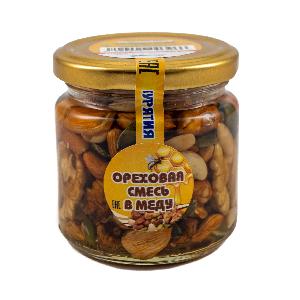 Non GMO Natural Organic Nut Mix In Honey Glass Jar