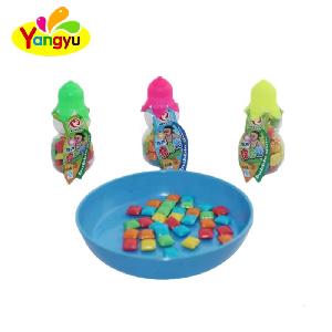 Mini colorful chewing gum with funny cute cartoon bottle