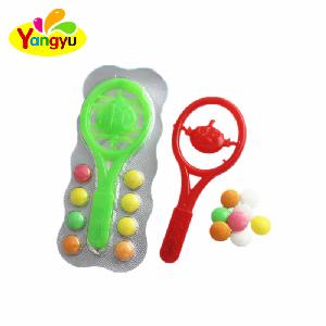 Kid s Racket Pen Toy with Sweet Pressed Candy