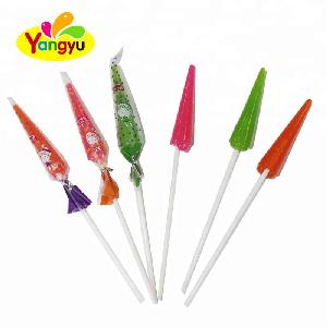 umbrella shaped Hard lollipop candy in plastic jar