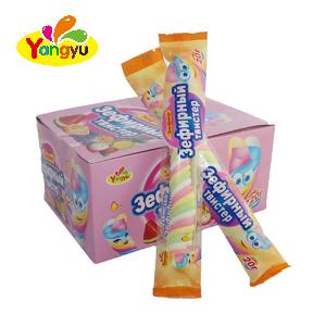 Multicolor Long Twist Marshmallow Soft Candy Stick Sweet Gummy Marshmallows