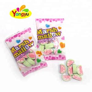 Hot Sales Fruit flavours watermelon slice shaped marshmallow sweet heart candy