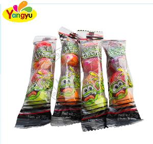 Customized Colorful Tennis Sour Sweets Bubble Gum Balls Chewing Gum