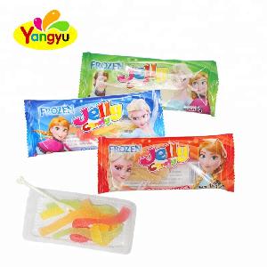 Halal Cheap Child funny colorful  Gummy Rope Candy Frozen Jelly Candy Rope