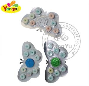 New style butterfly shape nutrition colorful rolling candy Fruity Flavour Tablet Candy