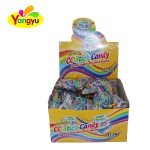 Hot Sell CC stick candy with gyro toys powder sugar with fruits flavor