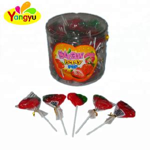halal cheap hot sales handmade strawberry shaped lollipop