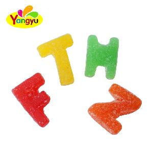Fancy Colorful Funny Letter Shape Sweet Gummy Candy Soft Candy In Bulk