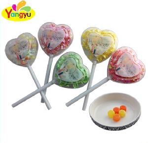Delicious sweet love heart shape lollipop packing  paper  mint candy sweets lollipop for kids