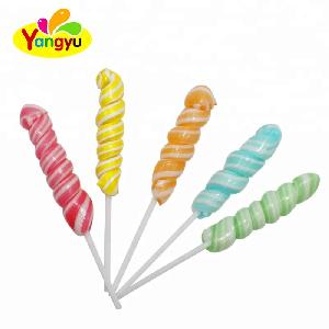 Halal cheap  fruit  flavour   Colorful corkscrew twist lollipops