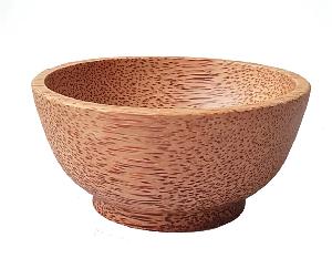 Coconut Wooden Handmade Eco Friendly Bowls With Customized Logo Private Brand OEM Service Dinnerware Tableware Full set