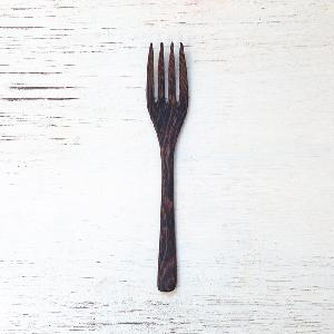 Ebony wood black coconut spoon and fork